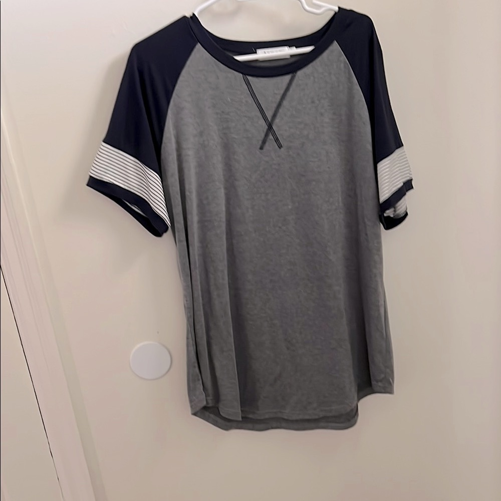 Gray and Blue Raglan T-Shirt